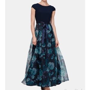 SL Fashions New York Organza Satin Bow Gown